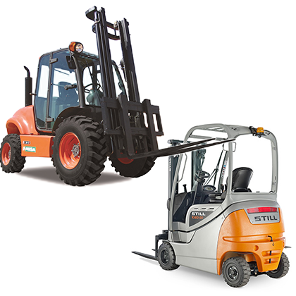 Forklifts Choose between Electric or Diesel, and maximum forklift lift. Electrics are suitable for i...