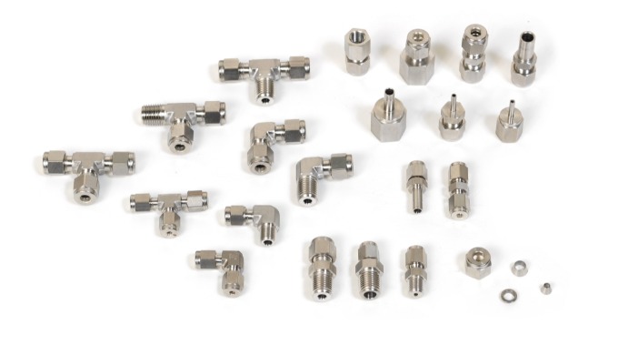 Double ferrule design (Compression type) Leak-free sealing on high pressure gas, vacuum, impulse, th...