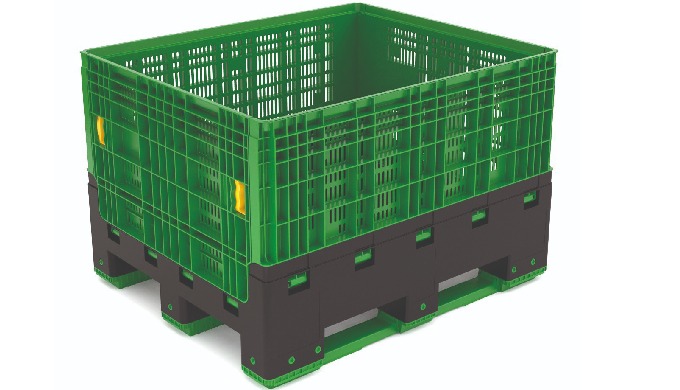 ECOBINS contenitore pieghevole pordotto in PEHD riciclato colore NERO/nero ...