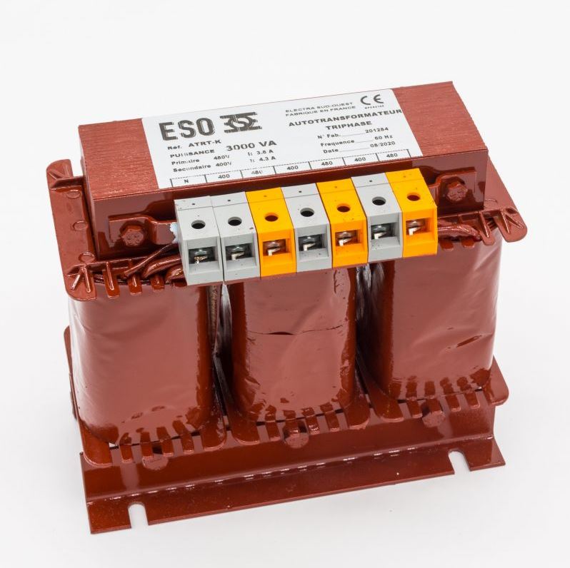 Autotransformateurs triphasés réversibles nus 400V/230V