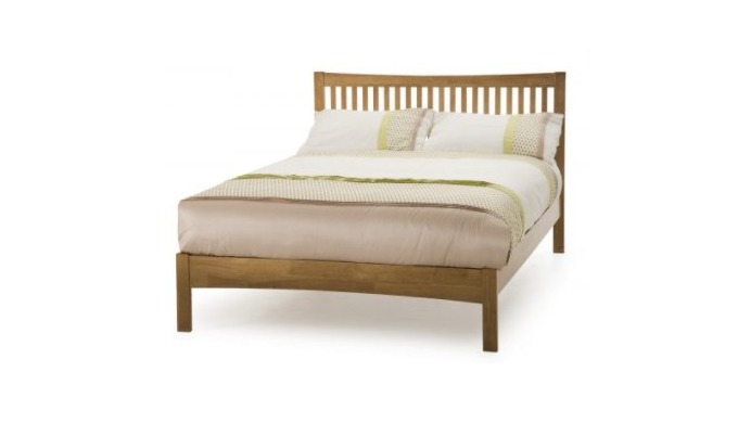 The Alberta wooden bed frame has clean, crisp lines, with beautiful detailing and is available in an...