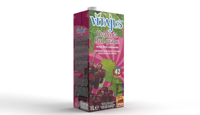 Vitajus Nectar de Uva Roja Néctar a partir de concentrado (50%). Brick 1L.