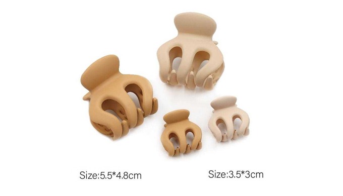 A set of hair claws in various shapes and colors, perfect for securing both short and long hair. Fea...