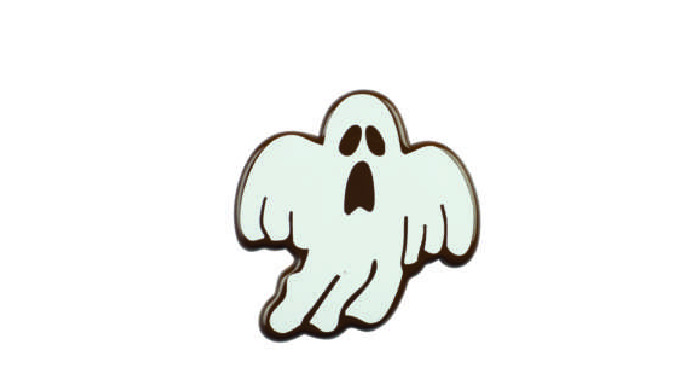 Pieza en forma de fantasma en chocolate negro indicada para Halloween.