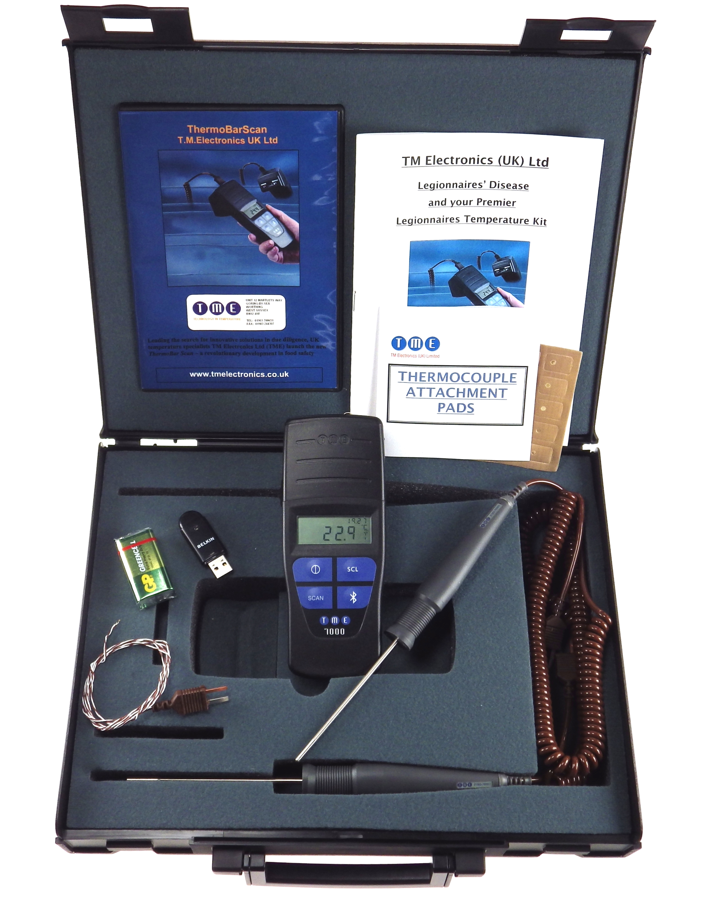 This kit with its unique Bluetooth® Barcode Thermometer, may be used to monitor the temperature of b...