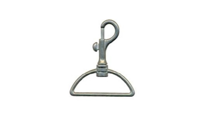 Bolzenkarabiner aus Druckguss mit drehbarem Wirbel, Durchlass 40 mm In vernickelt matt und/oder Altm...