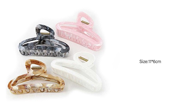A set of hair claws in unique designs and various colors, ideal for both accent styling and secure h...