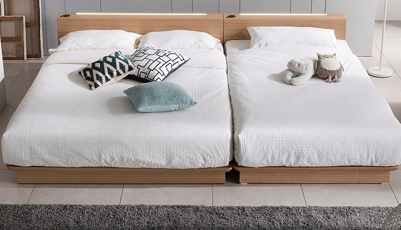 SET-1001 Bed mattress Family-type low-floor bed using side-by-side with the family by attaching a qu...