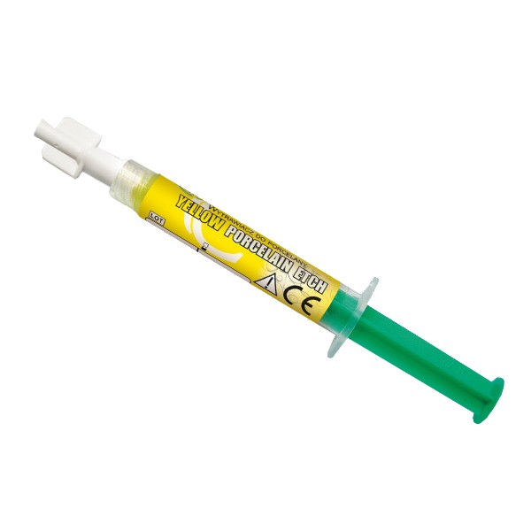 Acid fluorhidric 2 ml Yellow Porcelain Etch permite reparatiile intraorale directe, se utilizeaza la...