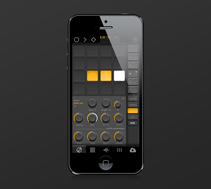 Elastic Drums ist eine Drum App mit 6 Sound-Kanälen, deren Klangerzeugung nicht auf Samples sondern ...