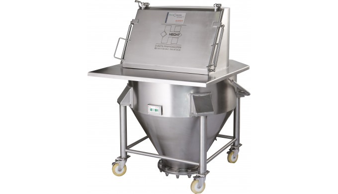 HECHT‘s SE-RVS is a sack discharging station in hygienic design with integrated vibrating sieve for ...