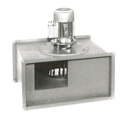 Ventilateur centrifuge intégré en gaine, flux d'air aspiration-refoulement rectiligne, turbine à act...