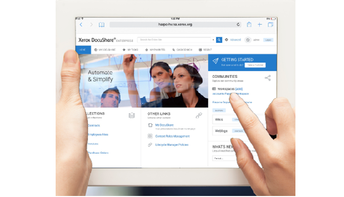Xerox DocuShare è il modo più facile per accedere, condividere e collaborare, on-site o nel cloud. X...