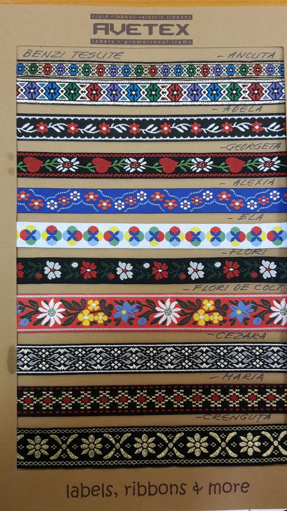 Benzi jacquard florale - intr o gama larga de latimi, culori si modele