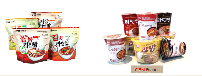 It is a product of mouth-feel that eats putting rice into ramyeon as it contains ramyeon and rice to...