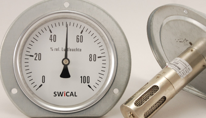 - Hygrometer zur Messung der Raumfeuchte mit Öffnungen für die Wandmontage - Hygrometer mit hinterem...