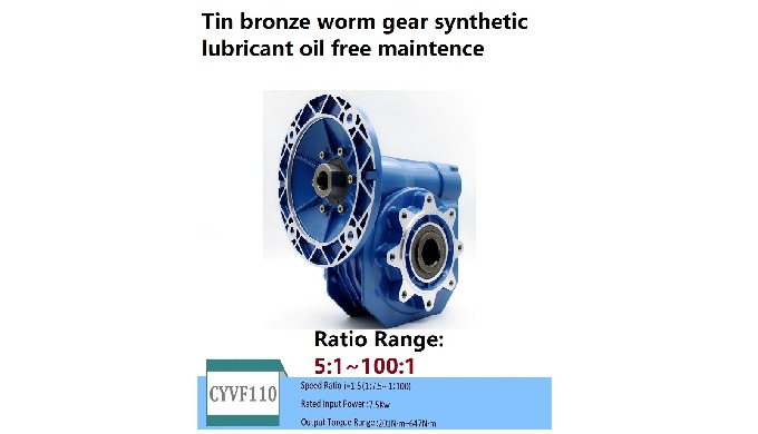 CHENYUE CYVF110 High Torque Worm Gearbox & Worm Gear Reducer, 7.5:1 to 100:1 Speed Range, Long Life Sealed Oil Free