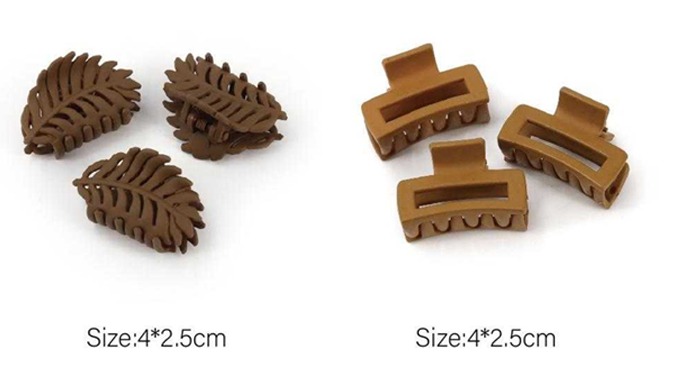 A set of charming mini hair claw clips in lovely designs and subtle colors. These small and lightwei...