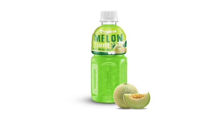 About TropicalSky Melon juice mix Nata de coco drinks 320ml pet bottle Ingredients: Melon juice, wat...