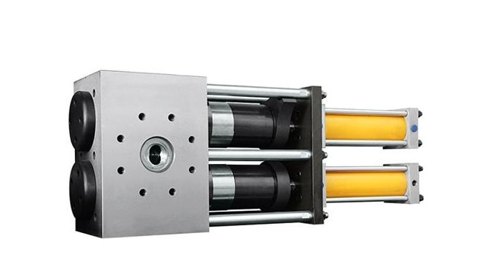 hydraulic continuous double piston screen changer is a filtration device used in plastic extrusion p...