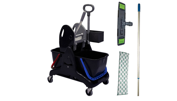 Accessoires inclus:SupportFrange microfibreManche télescopiquePresse à plat