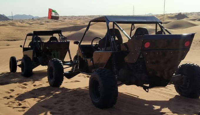 Dune buggy Dubai Desert Safari Overview This hands-on experience puts you behind the wheel of a slee...