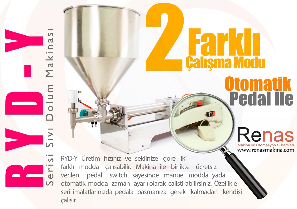 Neden RYD-Y?Çünkü Renas RYD-Y serisi sıvı dolum makinaları, bidondan, varil...