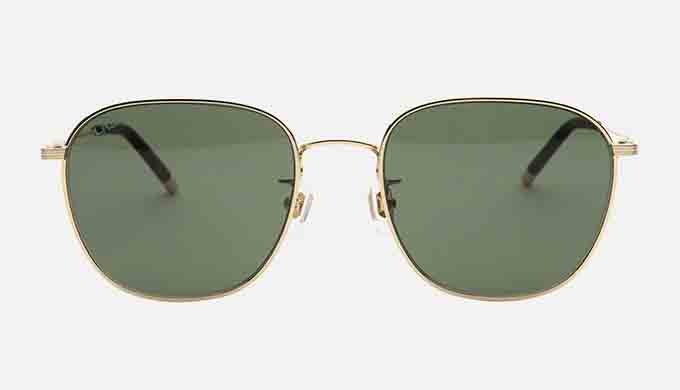 Square stainless steel sunglass. The metal wire in the frame and design details on temples maximize ...