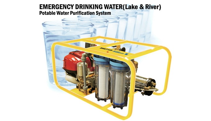 EMERGENCY DRINKING WATER_Sea&River * Potable Water Purification System EMRO-20S can supply maxim...
