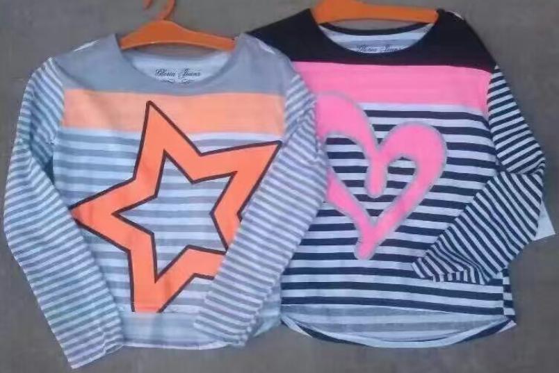Fresh canceled shipment stocklot of Girls knit long sleeve T shirt on HOT SALES!!! 2 colors, 60%cott...