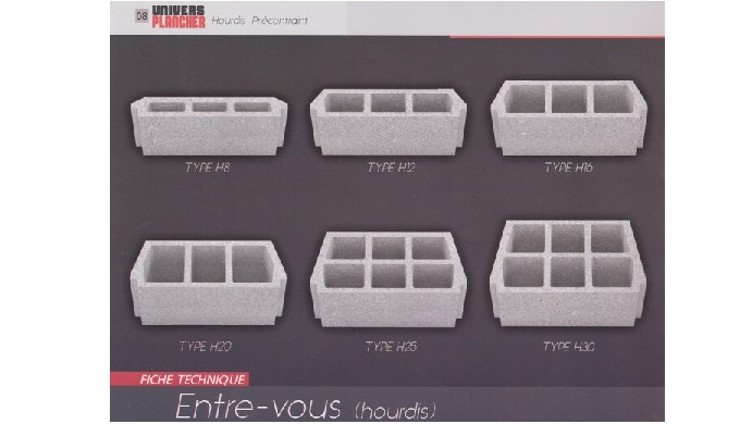 Les entrevous (Hourdis) : Certifiés « NM » Norme Marocaine 10.1.10, ce sont des éléments intercalair...
