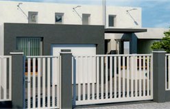 Porţi metalice acţionate mecanic sau electric.