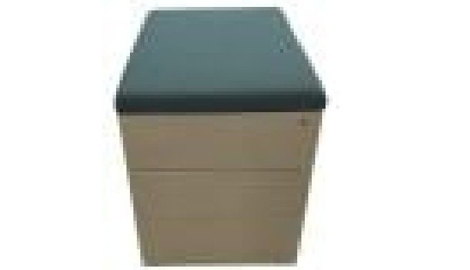 Caisson reconditionné 3 tiroirs avec coussin vert