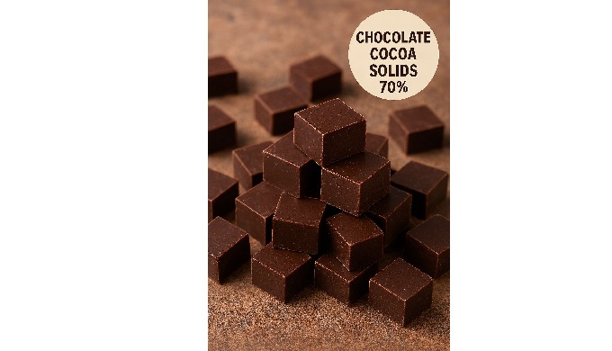 カカオ固形分70％ クーベルチュールチョコレート 当社のカカオ固形分70％のクーベルチュールチョコレートキューブは、製菓・食品業界向けの高品質な業務用...