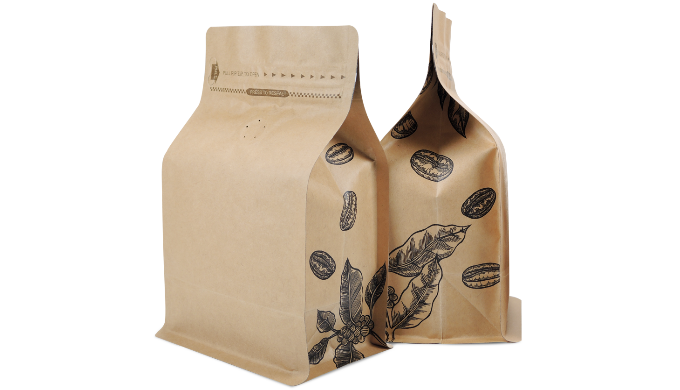 The box bottom bags are particularly popular in the coffee industry. The Kraft material is the go-to...