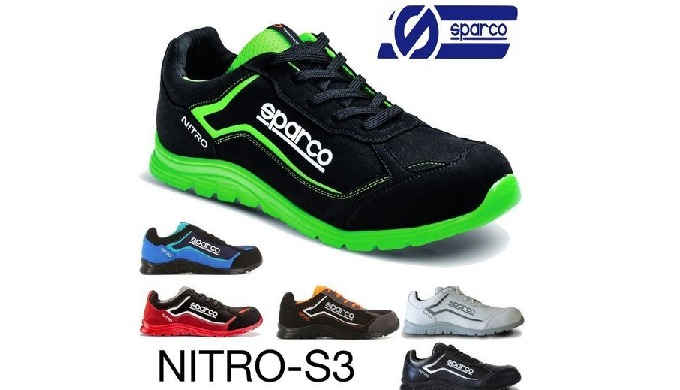 Calzado de seguridad SPARCO NITRO S3, ultra ligero de tipo running, confeccionado en microfibra-piel...