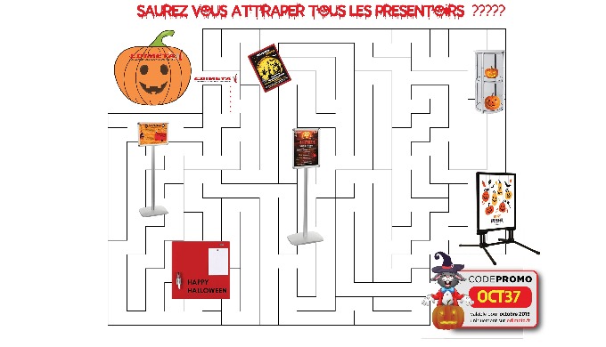 Pour Halloween, saurez-vous attraper tous les pr&eacute;sentoirs ??!!!