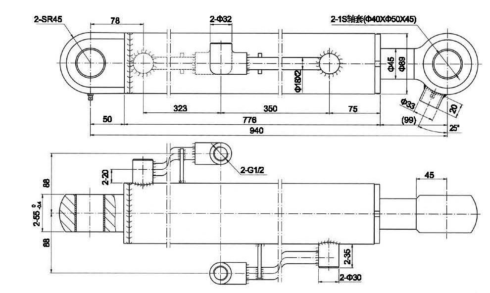 Atlantiss Marine Systems design reliable hydraulic cylinder with nominal working pressure of 250 bar...
