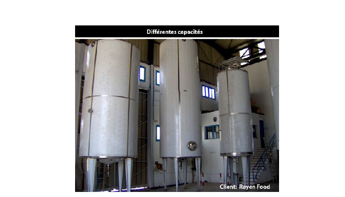 Cuves de Stockage Sur pieds, non climatisées, non agitées et non isolées Produit : stockage pour la ...