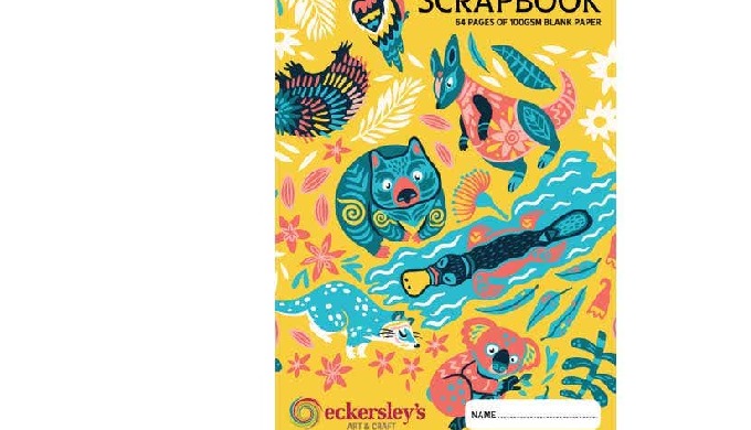 Eckersley's Australian Animals Scrapbook contains premium quality blank paper for children to get cr...
