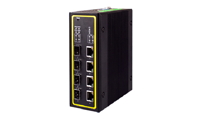 8-Port Industrial Layer-3 Managed Gigabit PoE Switch, Profinet certified, DIN-Rail Mount The EHG7608...