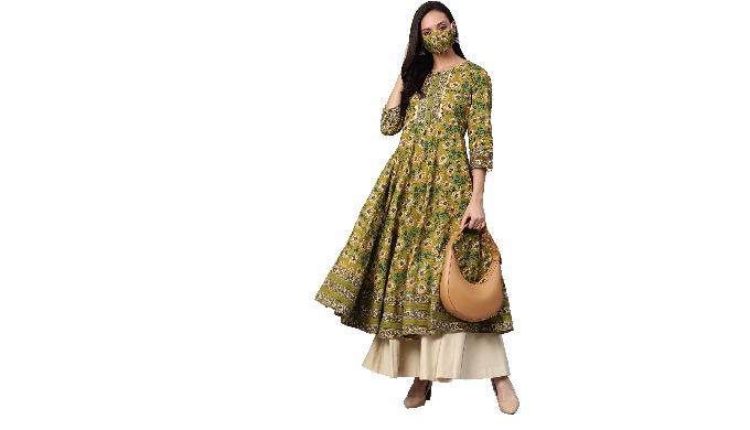 Product Name:- Women Cotton Floral Printed Anarkali Kurta (Green) Size Availablity:- XS,S,M,L,XL,XXL...