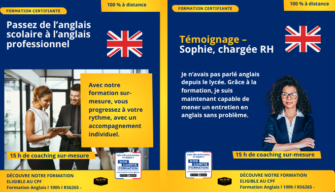 ASAPE FORMATION vous aide à parler anglais avec aisance dans un cadre professionnel. Formation 100 %...