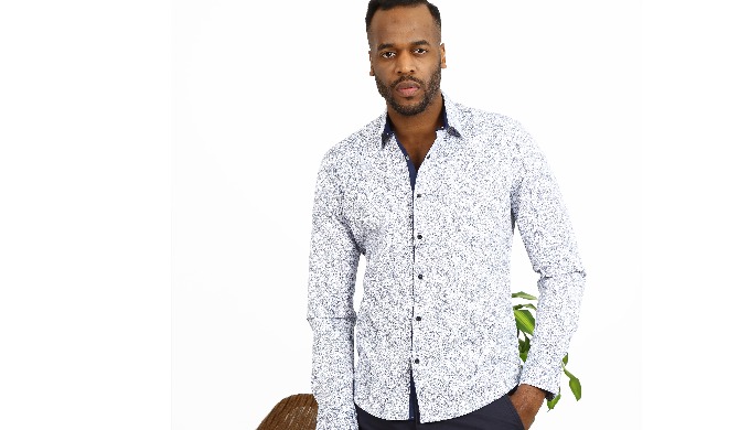 Slimfit men's shirt that will show your difference with its pattern is produced from 95% mercerized ...