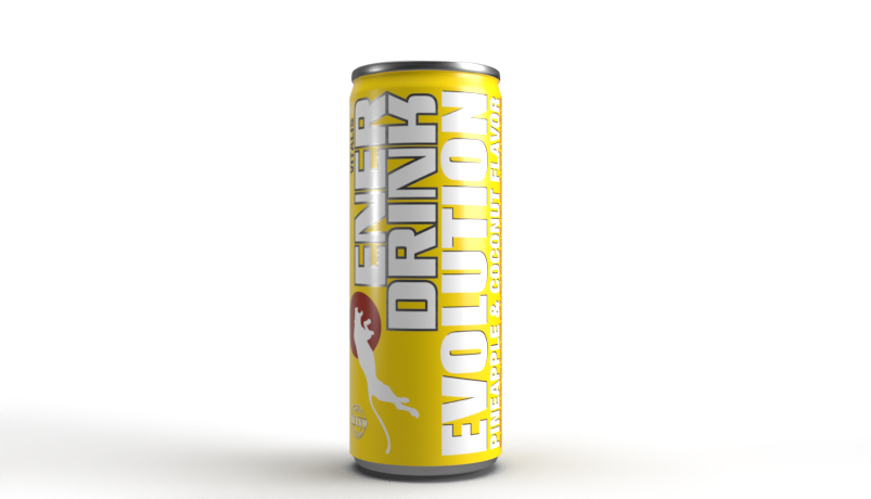 Enerdrink Evolution piña y coco bebida energética 25cl. Sabor Piña & Coco.