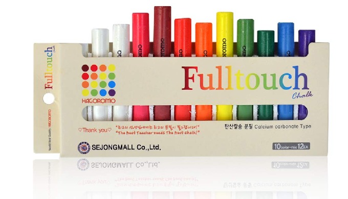  HAGOROMO Fulltouch Color Chalk 1 Box [72 Pcs/5 Color