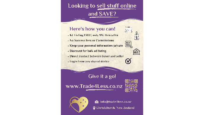 1 Free listing, NZ$ 0.99 thereafter. No commissions or sell-on fees.