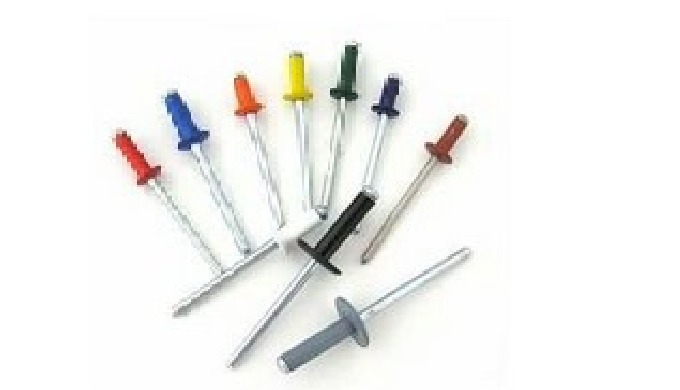 Colored lacquered rivets.