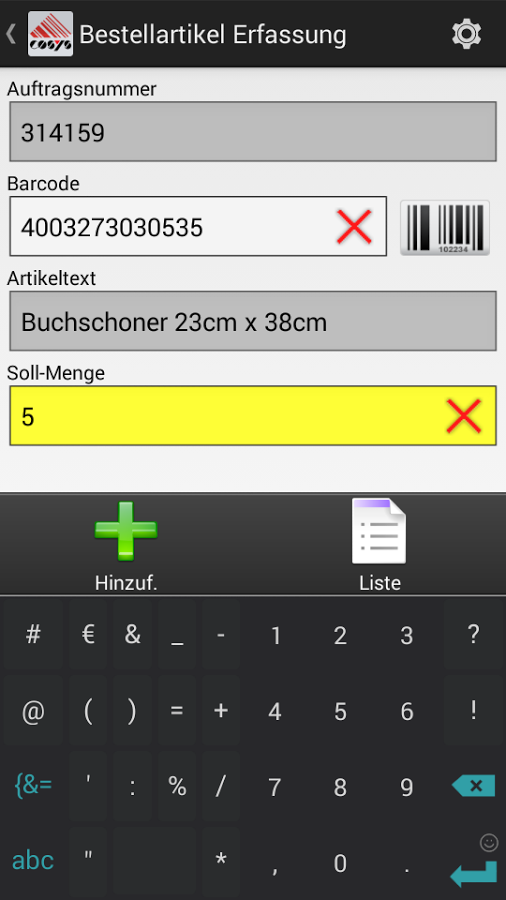 COSYS Online Order ermöglicht die mobile Erfassung, Übertragung von Material-Bestellungen für die Pr...