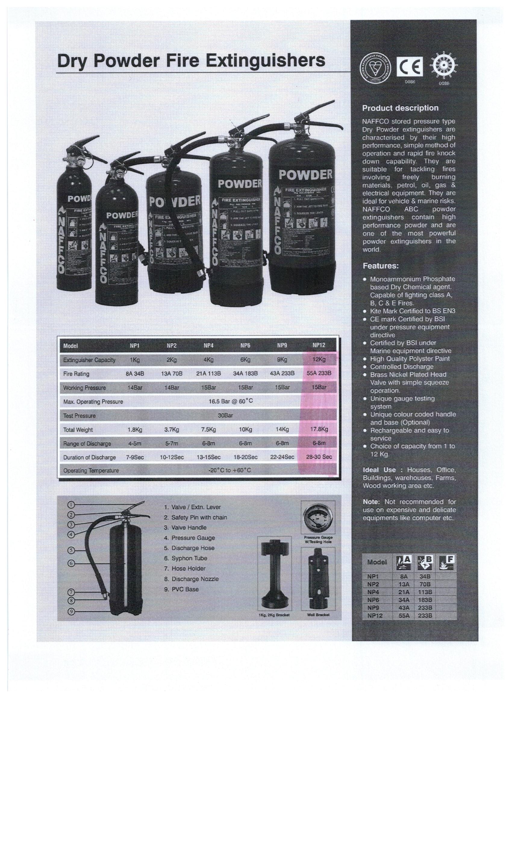 NAFFCO stored pressure type Dry Powder extinguishers are characterized by their high performance, si...